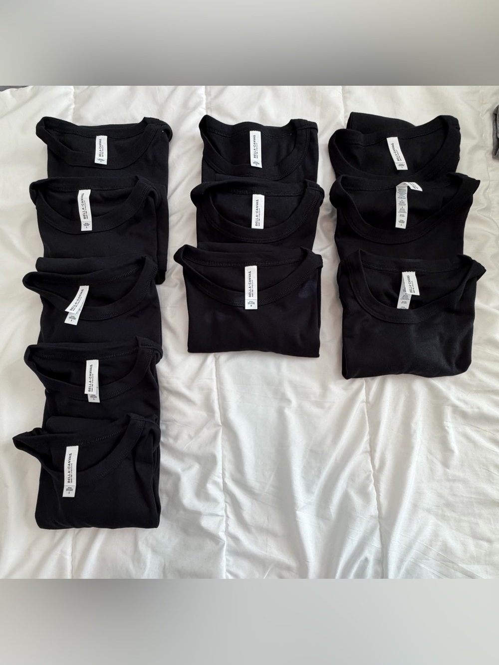 Bella Canvas Black Women’s Ribbed Cropped Tops, Bulk lot 11 (5 sm, 3 med, 3 Lg)